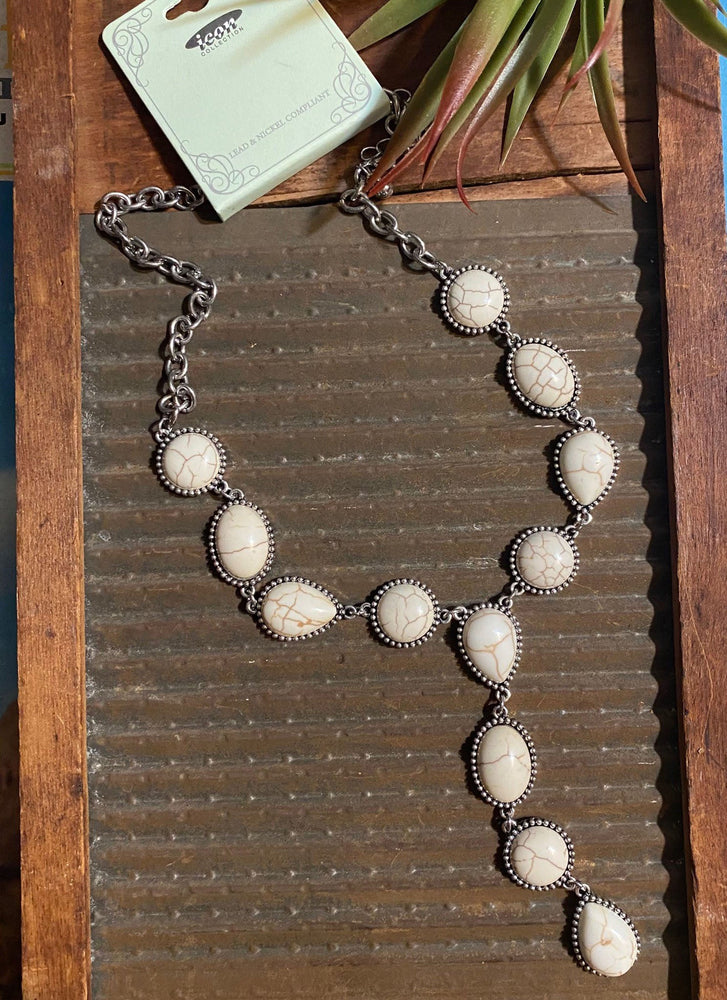 Western Drop Stone Necklace
