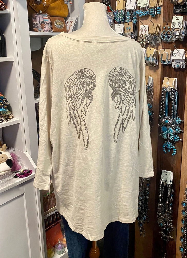 Embroidered Angel Wing Top