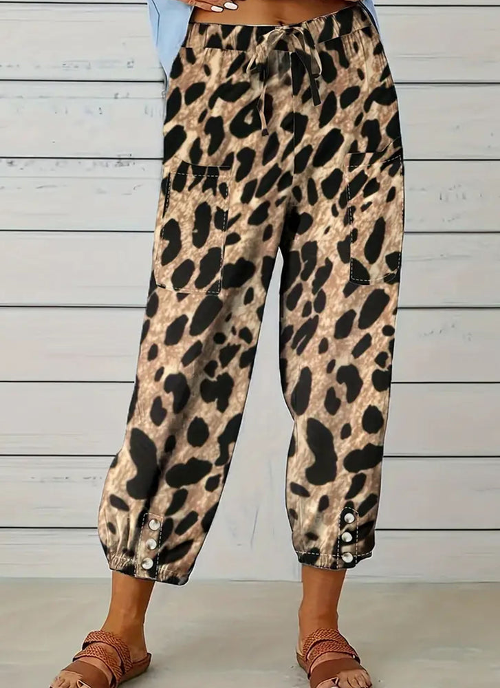 Leopard Drawstring Pants