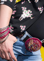 "Vintage Pink Belt & Buckle - Medium" - Elusive Cowgirl Boutique