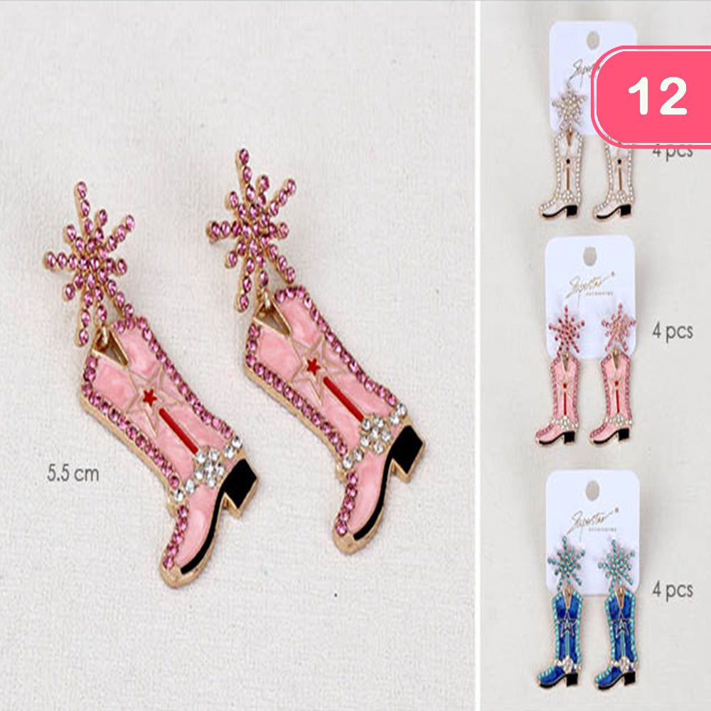 Rhinestone Boot Earrings