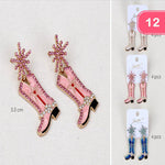 Rhinestone Boot Earrings