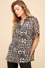 Plus Leopard V Neck top