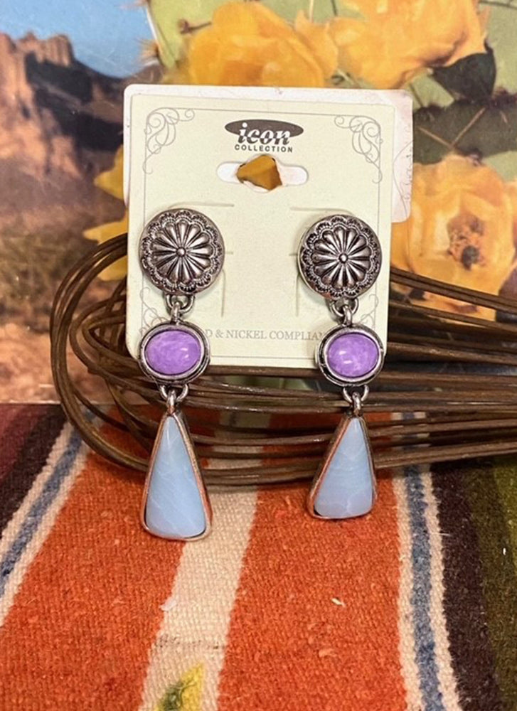 Cowgirl Purple Earrings