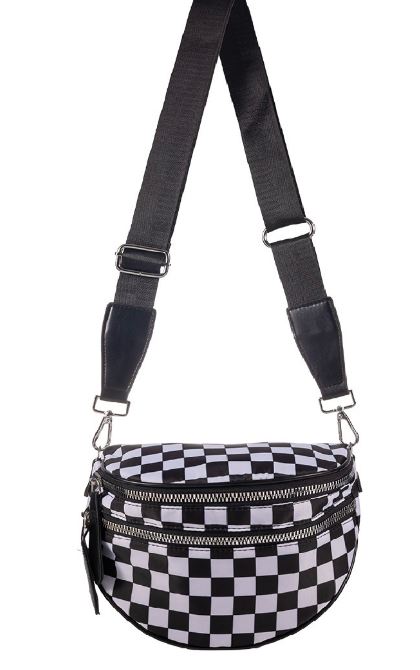 Black Checker Sling Purse