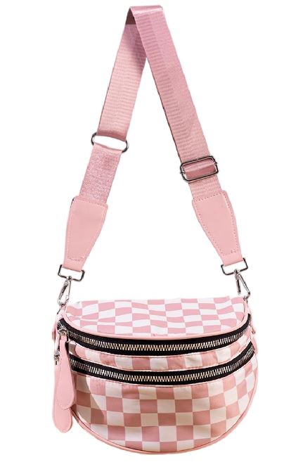 Pink Checker Sling Bag