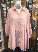 Pink Sheer Button Down
