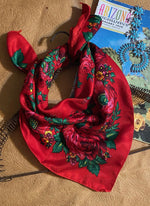 Red Floral Scarf