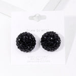 3 Colors Round Rhinestone Earrings