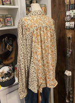 Western Floral Button Down top