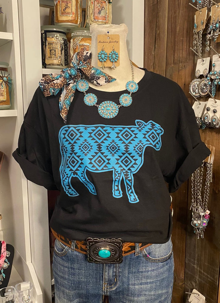 Aztec Cow Print Top