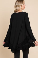 Oversized Frayed Top 2 Colors
