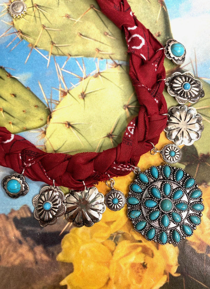 Cowgirl Bandana Charm Necklace