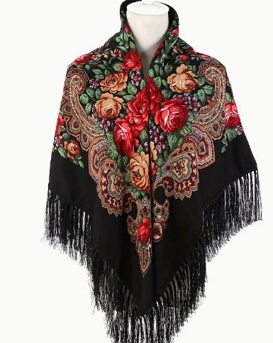 Black Fringe Wrap / Scarf