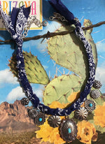 Blue Concho Bandana Necklace