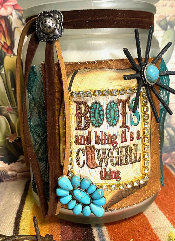Boot Bling Cowgirl Thing Candle