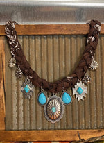 Brown Bandana Charm Necklace