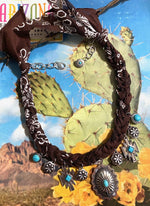 Brown Bandana Charm Necklace