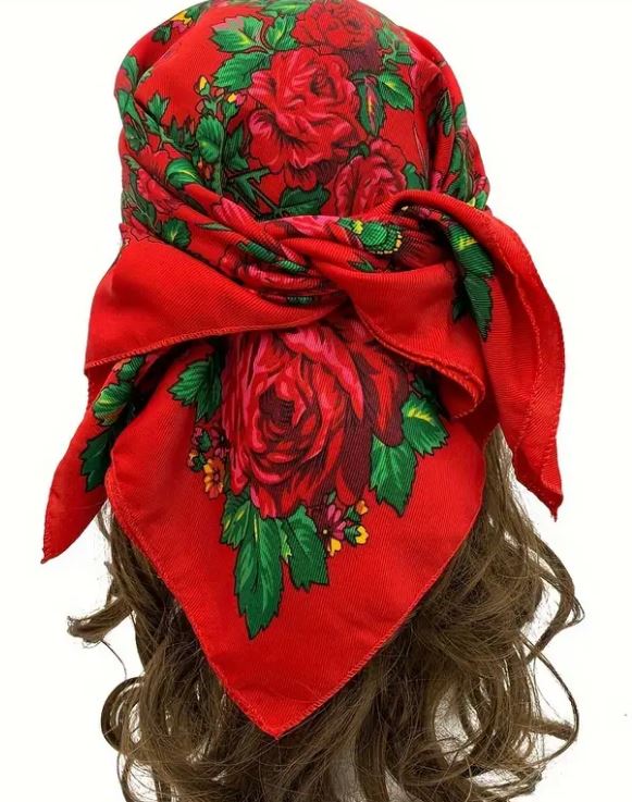Red Floral Scarf