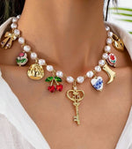 Key Cherry Charm Necklace