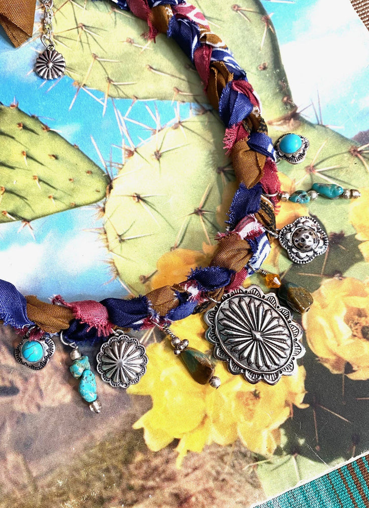 Concho Turquoise Bandana Necklace