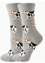 Grey Cow Socks