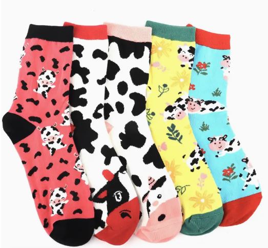 5 Pairs of Cow Socks
