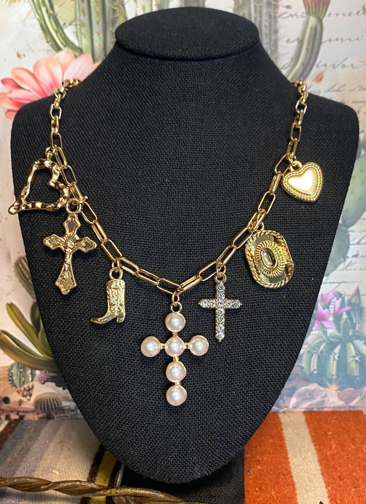 Western Coss Charm Necklace