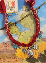 Dark Red Bandana Necklace