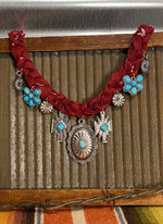 Dark Red Bandana Necklace