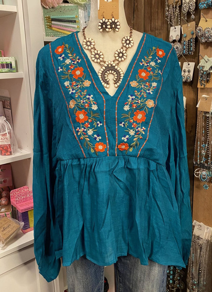 Embroidered Cowgirl Top