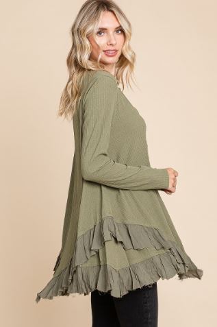 Oversized Frayed Top 2 Colors