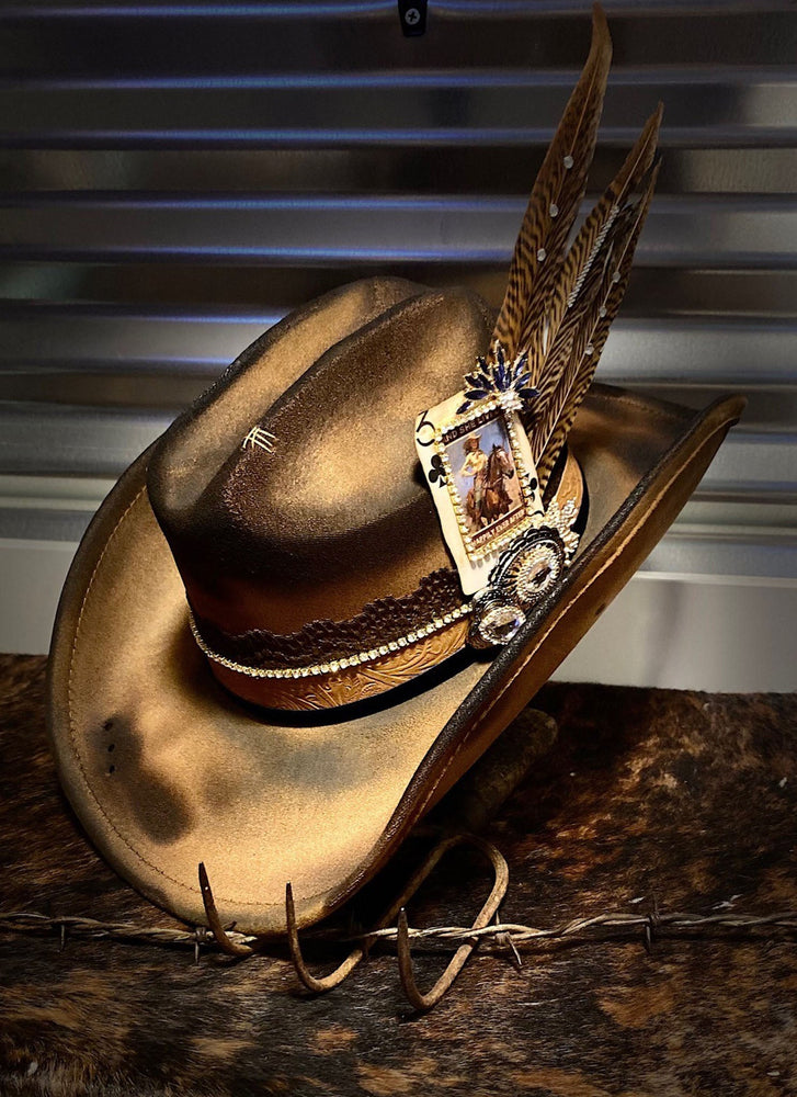 Vintage Cowgirl- Distressed Hat