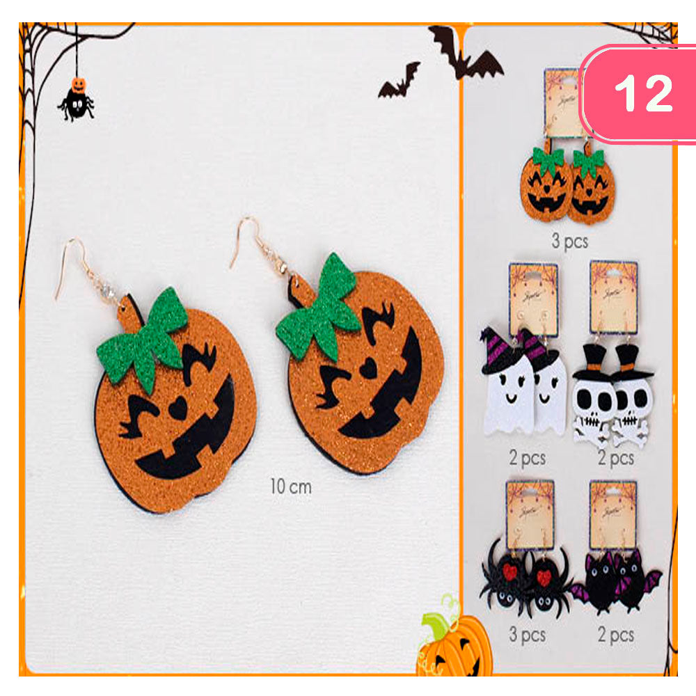 Glitter Halloween Earrings