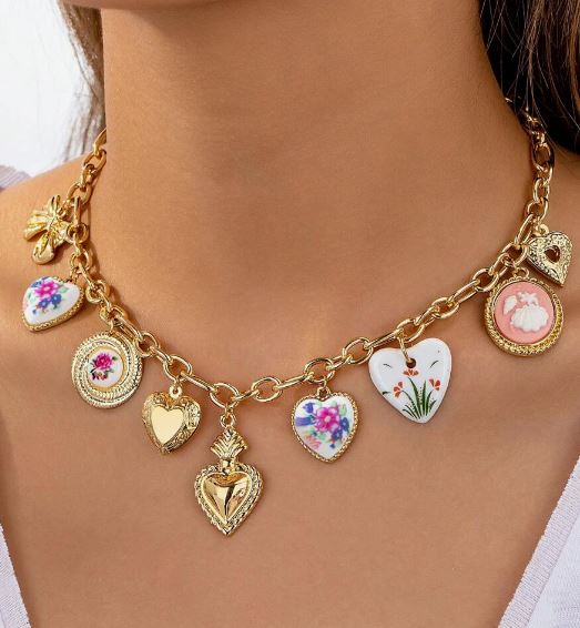 Elegant Heart Charm Neckalce
