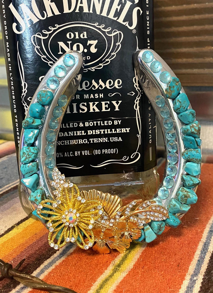 Turquoise Rhinestone Horseshoe