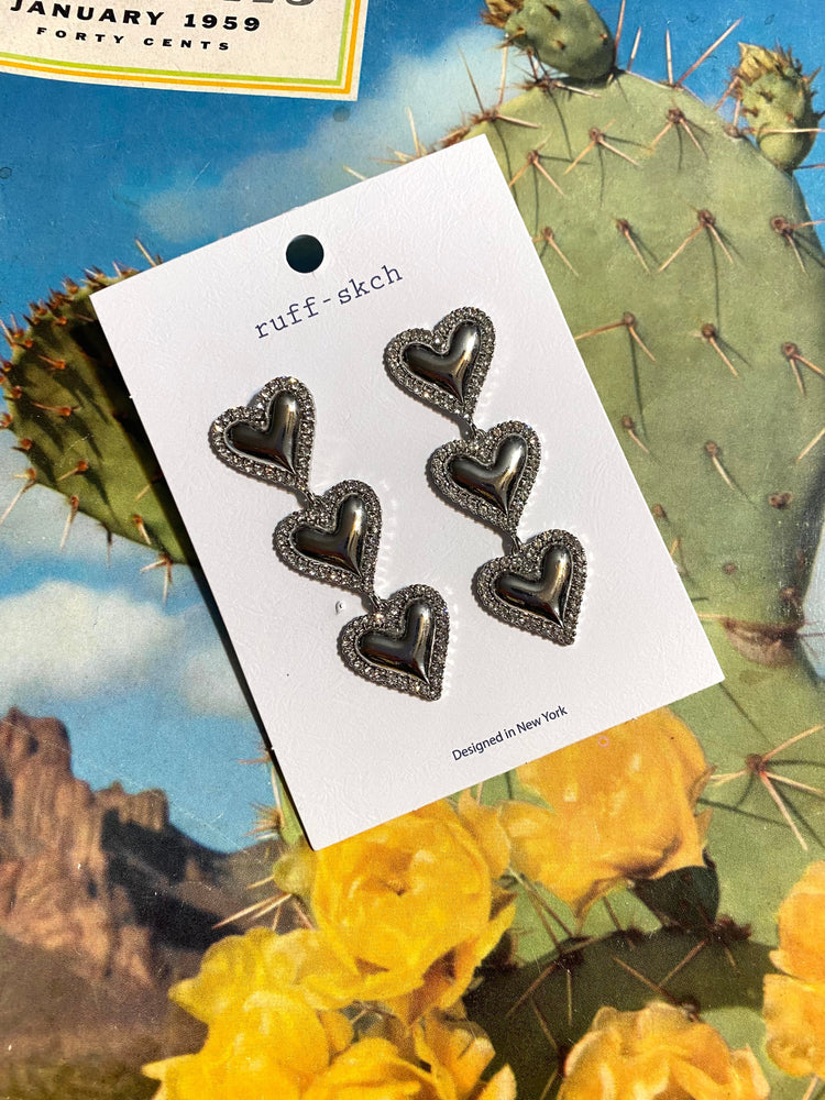 Rhinestone Heart Earrings