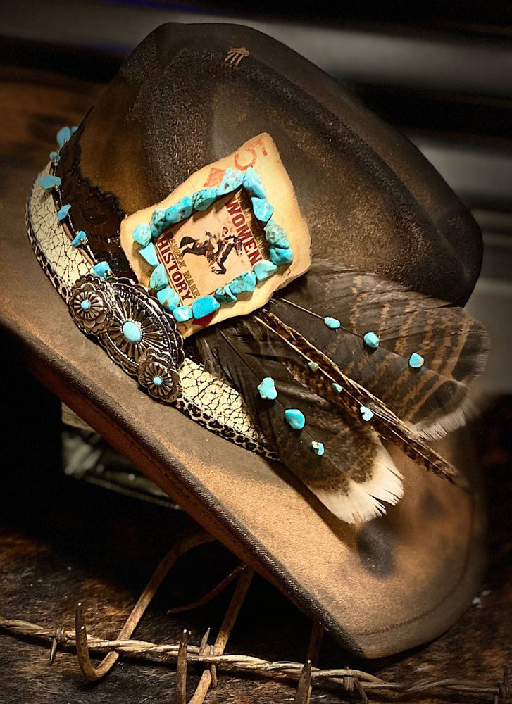 Classy Cowgirl Hat-  Distressed Hat