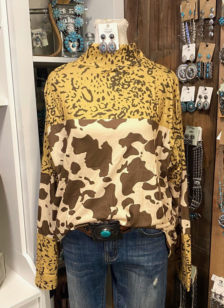 Leopard Cow Print Top