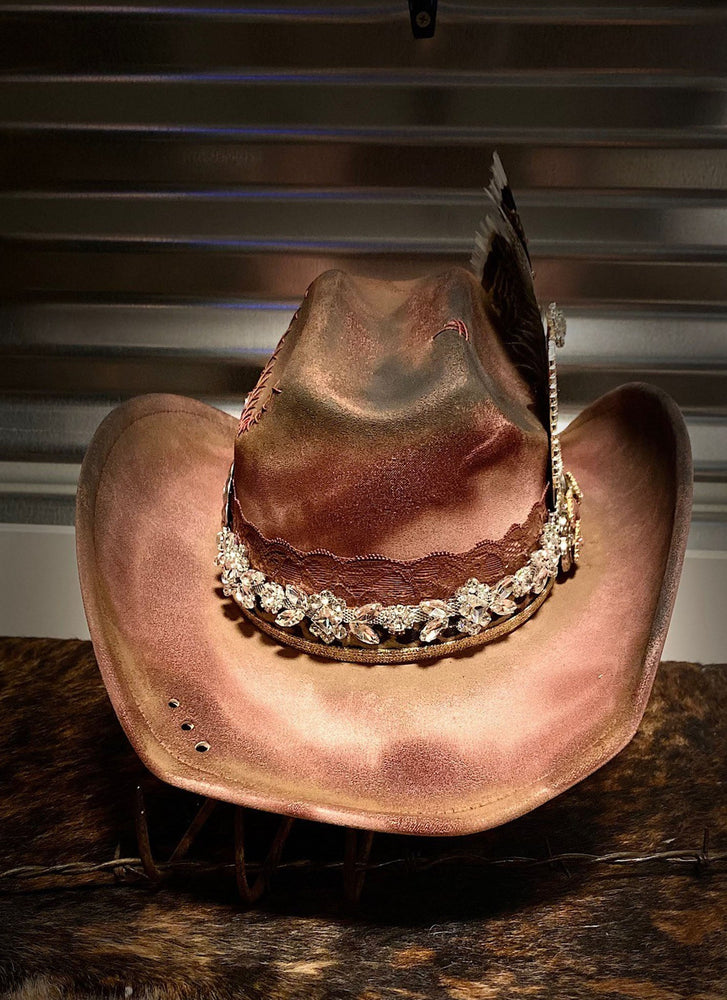 Vintage Cowgirl- Distressed Hat