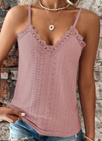 V Neck Eyelet Tank