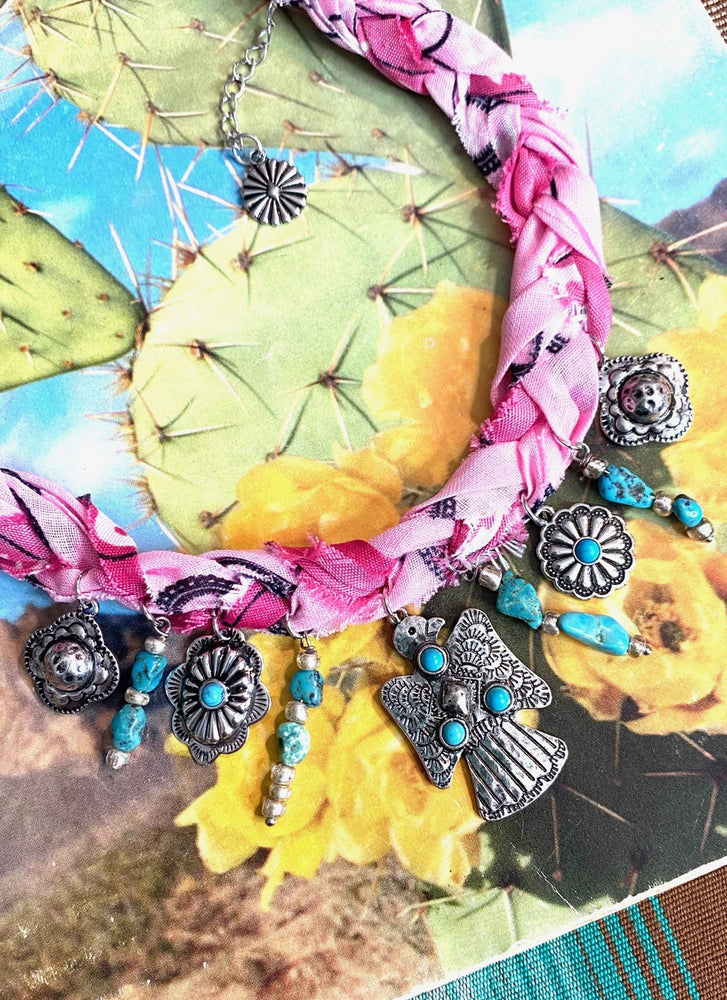 Thunderbird Pink Bandana Necklace