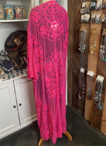 Pink Embroidered Lace Cardigan