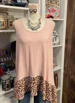 Blush Leopard Hem Tank
