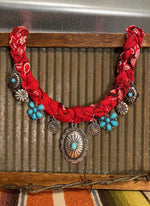 Red Concho Bandana Necklace