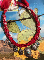 Red Concho Bandana Necklace