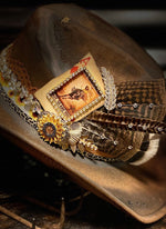 Sunflower Cowgirl Distressed Hat