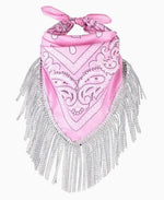 Pink Sequin Tassel Bandana