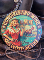 Cowgirls and Wine Sign