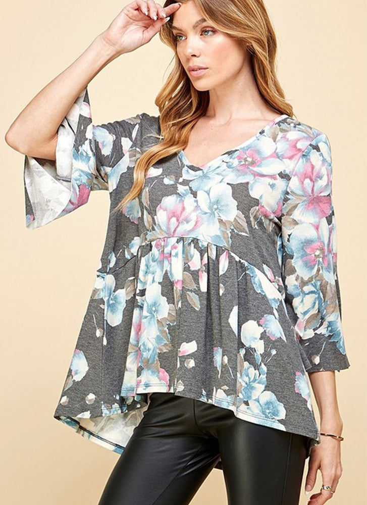 Side Slit Sleeve Top